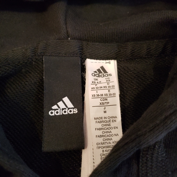 Adidas Women's Essential Linear Hoodie Track Jacket Black - Picture 3 of 5